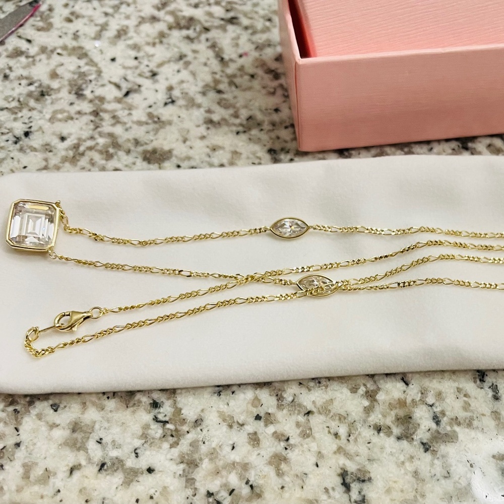 Diamonique “Tova Bourgnine” Mixed Cut Necklace